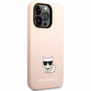 Karl Lagerfeld KLHCP14XSLCTPI iPhone 14 Pro Max 6.7 "cietais apvalks gaiši rozā / gaiši rozā Silikona Choupette Ķermenis