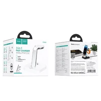 Bezvadu lādētājs Hoco CW43 Graceful 3-in-1 balts