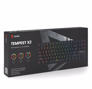 Savio Tempest x2 RGB mehāniskā tastatūra, Outemu RED