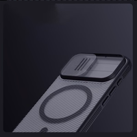 Nillkin CamShield Pro MagSafe saderīgs apvalks iPhone 17 - caurspīdīgs melns