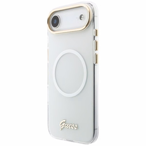 Guess IML Gradient Script Metal MagSafe Maciņš for iPhone Air - balts