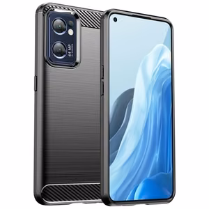 Carbon viedtālruņa apvalks Realme Narzo 50 5G elastīgs silikona oglekļa apvalks melns