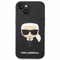 Karl Lagerfeld KLHCP14MSLKHBK iPhone 14 Plus 6.7 "cietais viedtālruņa apvalks melns / melns silikona Karl`s Head