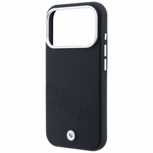 BMW maciņš IPHONE 18 Pro/17 Pro saderīgs ar MagSafe (Sign Inclined Deboss Letters) (krāsa: melna)