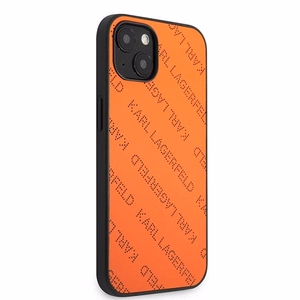 Karl Lagerfeld KLHCP13SPTLO Perforated Allover vāciņš ierīcei iPhone 13 mini 5.4", oranžs