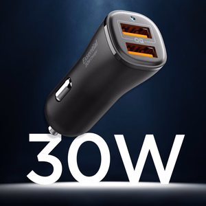 Spigen Essential EV302 2 portu 30W automašīnas lādētājs melns