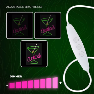 Neon PLEXI LED COCKTAILS rozā zaļš FPNE02X Forever Light