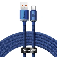 Baseus kabelis (m) Crystal Shine USB - USB-C 2,0 m 100W zils (m)