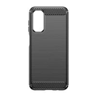Elastīgais oglekļa raksta vāciņš Samsung Galaxy M14 viedtālrunim Carbon Case - melns