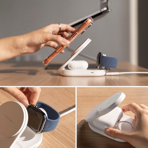 Ringke QI2.2 25W 3in1 magnētiskais induktīvais lādētājs MagSafe - balts