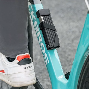 Rockbros 32140003001 salokāma velosipēda slēdzene ar atslēgu un rokturi, 88cm - melna
