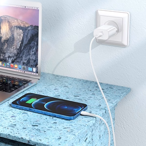 Lādētājs Hoco N22 25W USB-C + USB-C uz Lightning kabelis 1.0m, balts