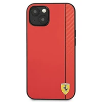 Ferrari FESAXHCP13SRE iPhone 13 mini 5.4" sarkans/sarkans cietais apvalks On Track Carbon Stripe