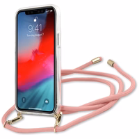 Guess Script Vintage iPhone 12 Pro Max 6.7" apvalks - rozā