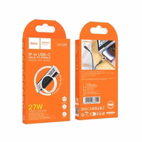 Adapteris Lightning uz USB-C Hoco PD 2,4A 27W ar digitālo indikatoru UA32B sudraba krāsā