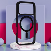 Akrila krāsains magnētiskais viedtālruņa apvalks Iphone 17 Pro melns