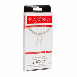 MX kabelis SHOCK 20W PD C/C balts