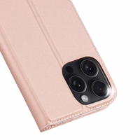 Dux Ducis Skin Pro viedtālruņa apvalks iPhone 16 Pro Max ar atveramu vāciņu un karšu nodalījumu - rozā