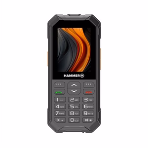Hammer 6 LTE – 2.4 collu ekrāns izturīgs podziņu tālrunis, 48 MB RAM, 128 MB, Dual SIM, 3G, Bluetooth 2.1, 2 MP kamera, 2500 mAh, melns