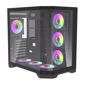 Darflash FT418 PRO datora korpuss + 7 aRGB ventilatori (melns)