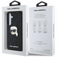 Viedtālruņa apvalks Karl Lagerfeld Ādas Monogramma Pin Logo Karl Head Samsung Galaxy S25 melns