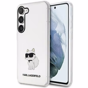 Karl Lagerfeld KLHCS23MHNCHTCT S23+ S916 caurspīdīgs cietais viedtālruņa apvalks Ikonik Choupette