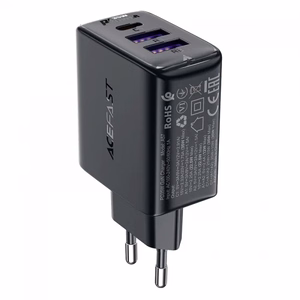 Acefast A57 PD 35W GaN зарядное устройство 2x USB-A + USB-C 3 порта - чёрный