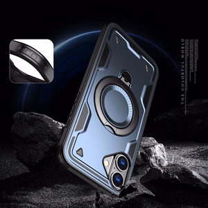Hybrid Armor Trendy viedtālruņa apvalks ar MagSafe iPhone 16 Plus - zils