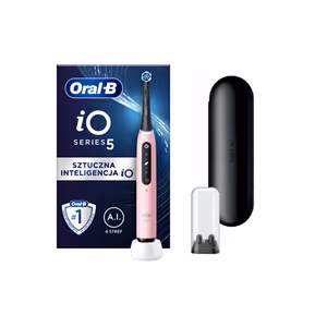 Oral-B iO5 Series – uzlādējama elektriskā zobu birste, 1 uzgalis, 5 tīrīšanas režīmi, rozā