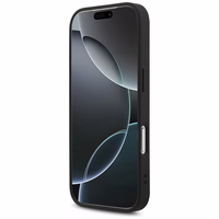 Guess Ādas 4G Trijstūra Strass Magnētiskais viedtālruņa apvalks iPhone 17 Pro - melns