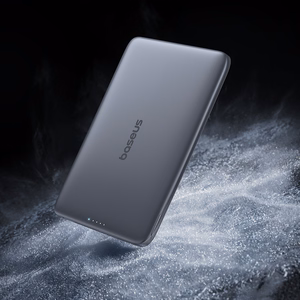 Baseus PicoGo AM41 5000mAh 20W itin plāns Magnētiskais MagSafe saderīgais portatīvais lādētājs ar melnu Baseus Simple USB-C 60W 30cm kabeli - pelēks
