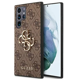 Guess 4G Big Metal Logo apvalks Samsung Galaxy S22 Ultra - brūns