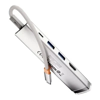 5 portu HUB AIR Baseus UltraJoy Series Type-C - HDMI, USB3.0x2, PD, RJ45 (sudraba)