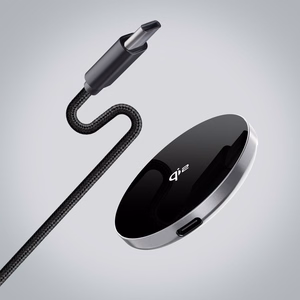 FORCELL F-ENERGY Smart Charge Qi2 15W bezvadu lādētājs ar 150cm noņemamu kabeli saderīgs ar MagSafe sudraba