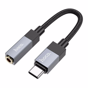 Adapteris AUX USB C (tēviņš) uz Jack 3,5 mm (mātīte) Hoco UPA32C melns