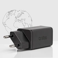 SBS TETRGAN1C45W 45W GaN USB-C sienas lādētājs ar Power Delivery - melns