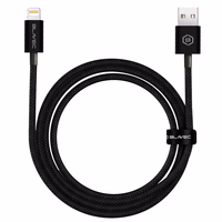 Blavec Kabelis Candy pīnēts - USB uz Lightning - 2,4A 3 metri Apple CarPlay (CCA-UL24B30) melns