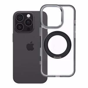 Case for iPhone 16 PRO Frame Circle Stand compatible with MagSafe black