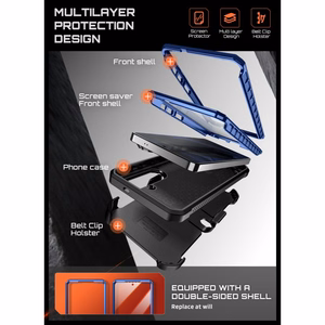Supcase Unicorn Beetle Pro Mag MagSafe 2 komplektu futrālis Samsung Galaxy S26 - tumši zils un melns