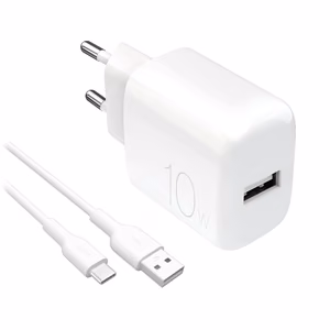Puro PROLITE 10W USB-A wall charger + USB-A - USB-C cable 1.2m - white