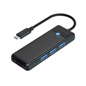 Orico PAPW3AT-C3 USB Hub 4-port 3x USB-A 3.0 with microSD/SD card reader 0.15 m - black