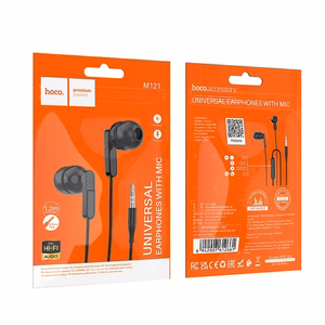 HOCO vadu austiņas Jack 3,5 mm ar mikrofonu M121 melnas