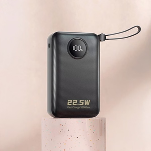Dudao K14+ portatīvais lādētājs 20000mAh 22.5W USB-C / USB-A / iebūvēti Lightning un USB-C kabeļi - melns