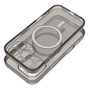 CLEAR MAG COVER viedtālruņa apvalks ar kameras aizsardzību, saderīgs ar Magnētisko IPHONE 14 Pro Max melns mirdzošs