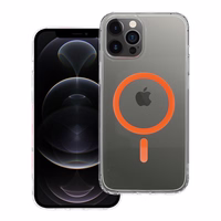 Drop Glue krāsains gredzenveida magnētiskais viedtālruņa apvalks, saderīgs ar MagSafe, paredzēts IPHONE 12 PRO MAX, oranžs