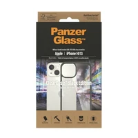 PanzerGlass ClearCase antibakteriālais militārās pakāpes sertificētais viedtālruņa apvalks iPhone 14/15/13 – caurspīdīgs un melns