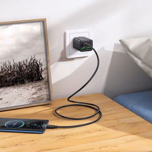Lādētājs viedtālrunim Hoco 2 x USB C + 2 x USB A QC3.0 PD 3A 30W + kabelis USB C uz USB C N56 melns