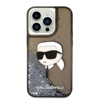 Karl Lagerfeld Glitter Karl's Head viedtālruņa apvalks iPhone 14 Pro Max - melns