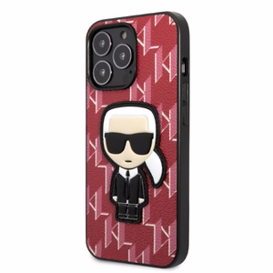 Karl Lagerfeld KLHCP13XPMNIKPI Viedtālruņa apvalks iPhone 13 Pro Max 6.7" - sarkans (m) Monogram Ikonik Patch