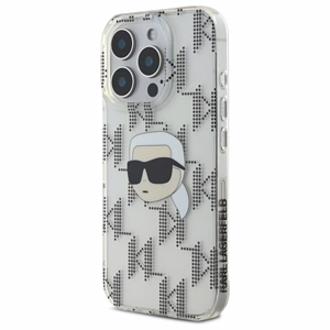 Karl Lagerfeld IML Karl galvas elektroplēts iPhone 16 Pro apvalks - caurspīdīgs